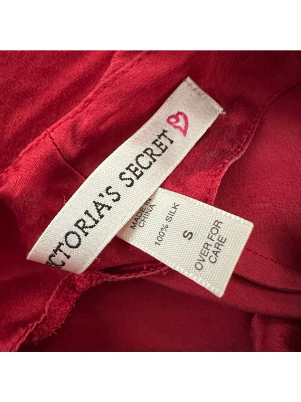 Vintage 90s Y2K Victoria's Secret 100% Silk Red Slip Dress Mini SMALL - Picture 7 of 9